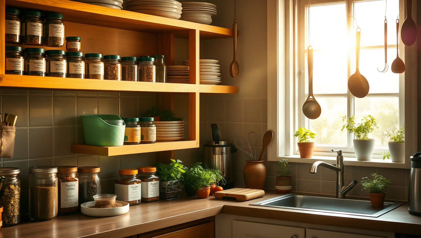 Gourmet kitchen with artisan ingredients
